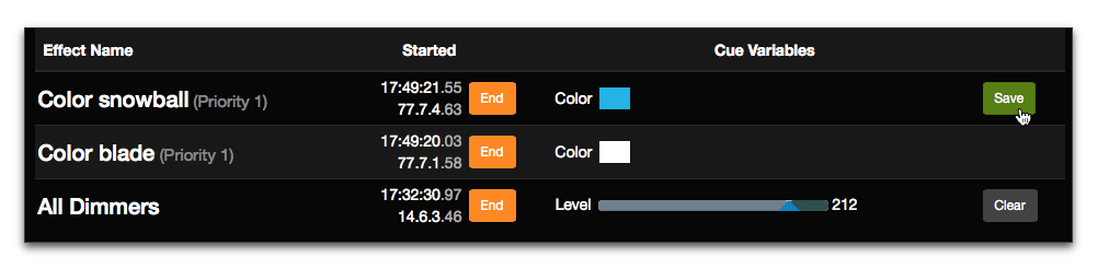 Saving Cues